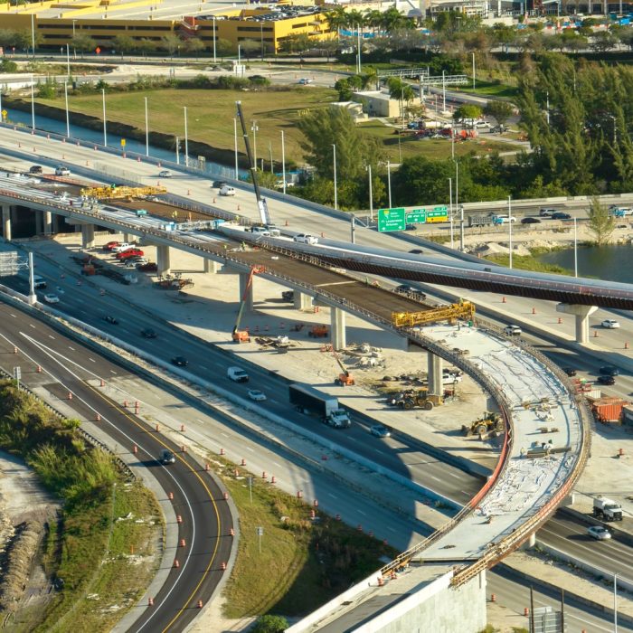 construction roadworks on american transport infrastructure